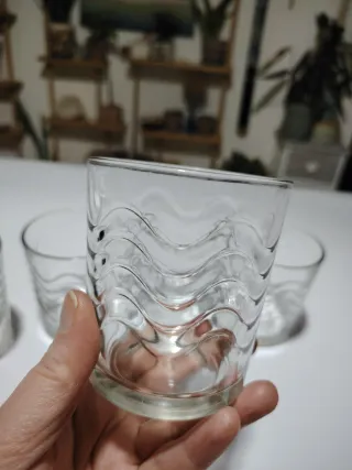 Set 5 Bicchieri Vetro Onda