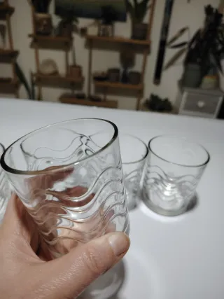 Set 5 Bicchieri Vetro Onda