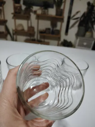 Set 5 Bicchieri Vetro Onda