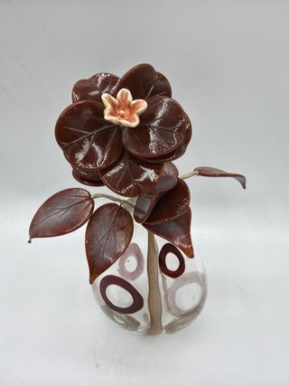 Vaso in vetro decorato