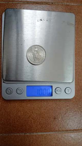 Lote de 10 monedas de plata de 2 francos suizos