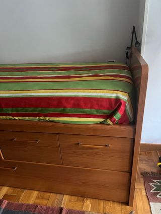 Cama nido con cajones de madera
