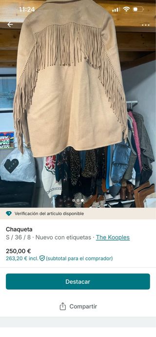 Chaqueta The Kooples Lana Beige Talla S