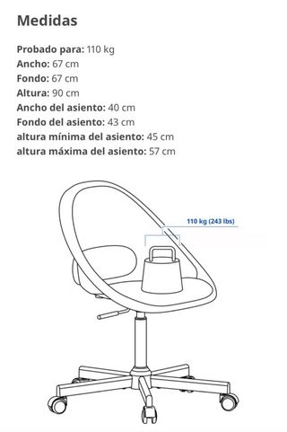 Silla giratoria azul Ikea