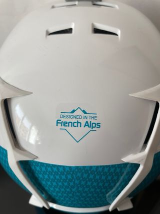 Casco de esquí infantil blanco y azul