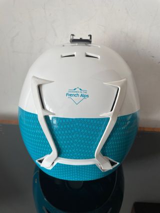 Casco de esquí infantil blanco y azul