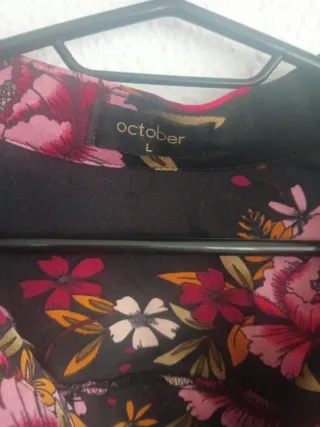 Vestido floral negro y rosa October