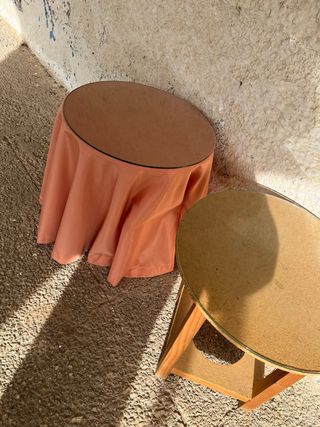 Juego 2 Mesitas Auxiliares Color Coral