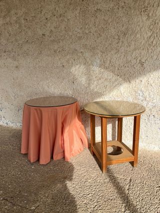 Juego 2 Mesitas Auxiliares Color Coral