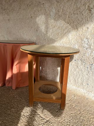 Juego 2 Mesitas Auxiliares Color Coral