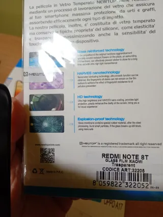 LOTTO 6 PELLICOLE VETRO TEMPERATO PER REDMI E OPPO