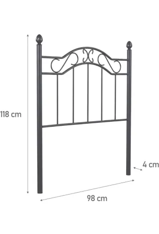 Cabecero de metal negro