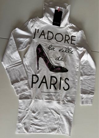 Miss Teen Maglietta Bianca Parigi Tg M