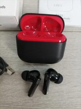 Auriculares Inalámbricos Bluetooth 5.3 Negro-Rojo