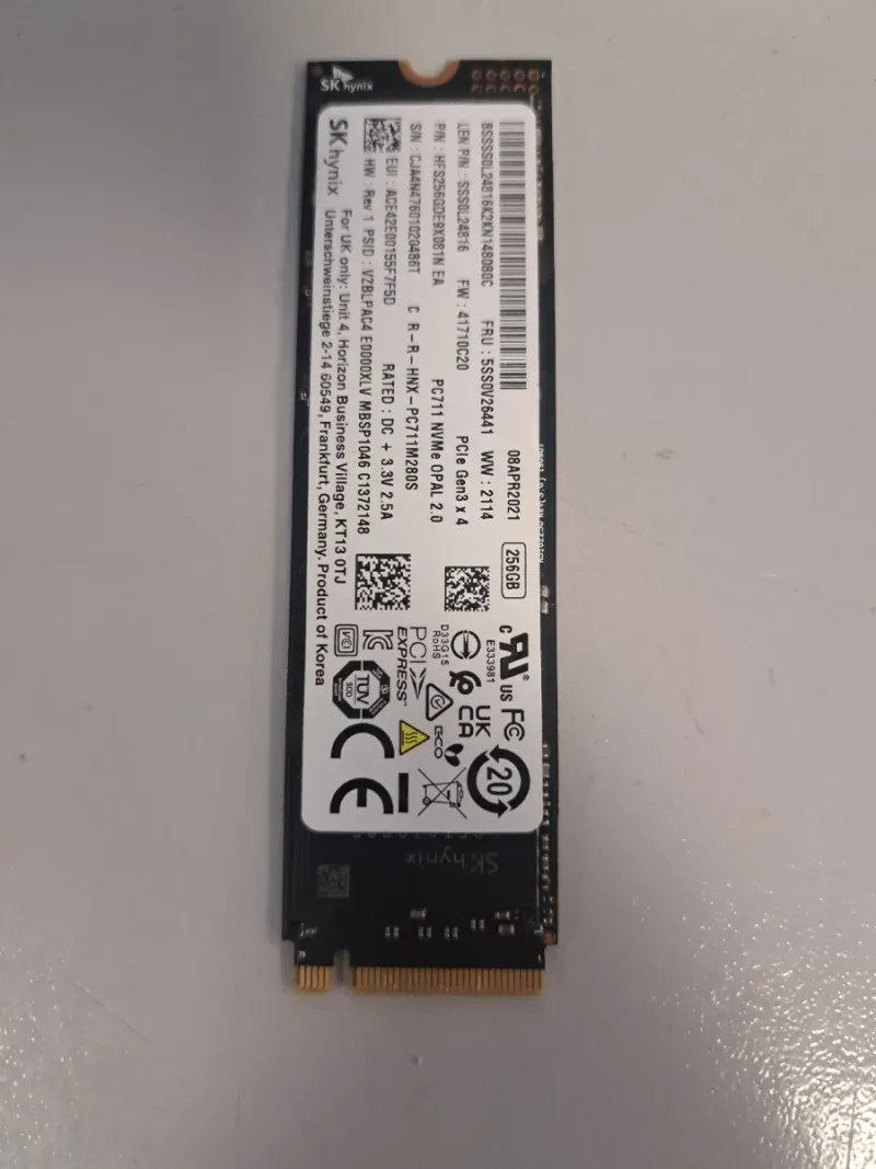 SSD M.2 SK hynix 256GB NVMe PCIe Gen3 x4