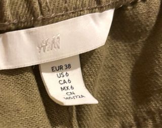 Pantalones H&M Verde Militar Talla 38
