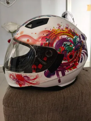 Casco Airoh Motocross Naranja y Blanco, shiro,hjc