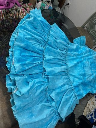 Traje Flamenca Azul Tie Dye perforado