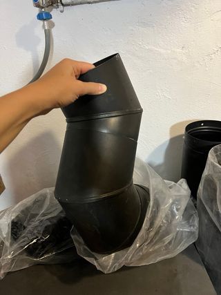 Estufa Boston Panadero Negra/Gris