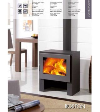 Estufa Boston Panadero Negra/Gris