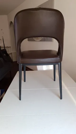 4 Sillas Diseño Piel Marrón Nuevas