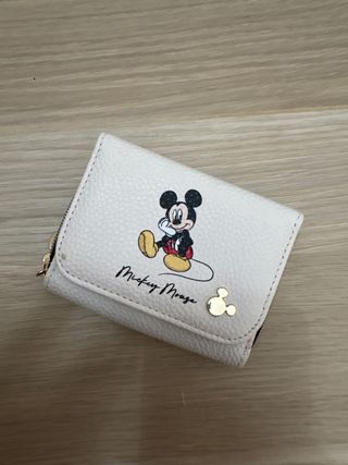 Cartera Mickey Mouse Blanca y Dorada