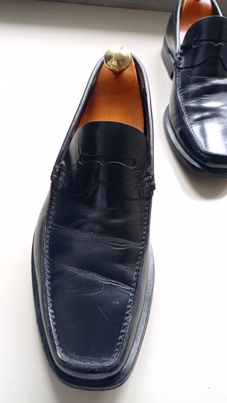 Mocassini Prada Pelle Blu Tg 40.5