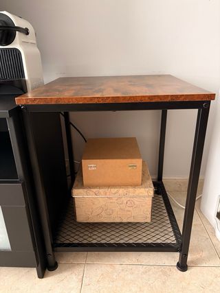 Mesa auxiliar madera y metal