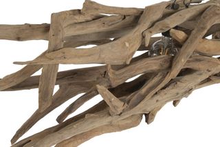 Lámpara Techo Teca Hierro Hecha Mano