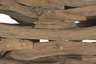 Lámpara Techo Teca Hierro Hecha Mano