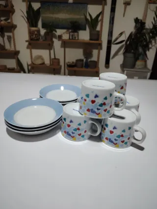 Set 6 tazzine Naj-Oleari cuori multicolor