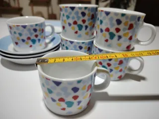 Set 6 tazzine Naj-Oleari cuori multicolor