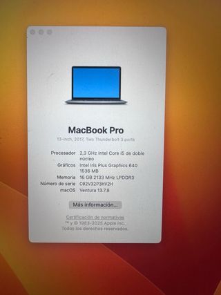 MacBook Pro 2017 Gris Espacial