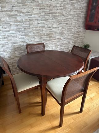 Conjunto Muebles Salón Madera y Cristal
