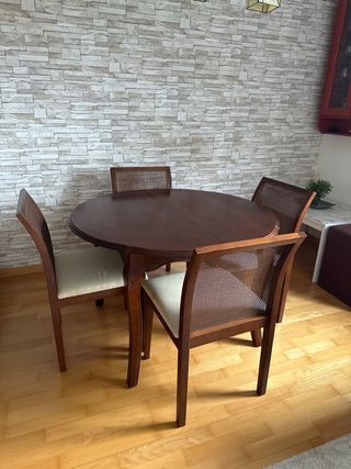 Conjunto Muebles Salón Madera y Cristal