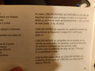 Silla de coche Concord intense para bebé