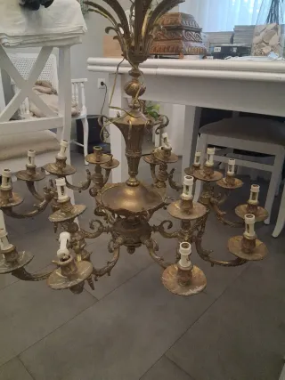 Lámpara de bronce estilo clásico Araña Francesa