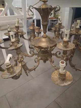 Lámpara de bronce estilo clásico Araña Francesa