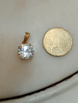 Colgante Chapado Oro con Circonita