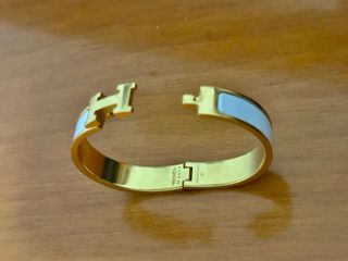 Pulsera Hermes Click H Oro y Blanco