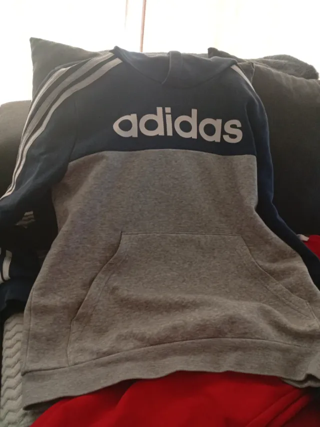 Sudadera Adidas Azul y Gris 11/12 años