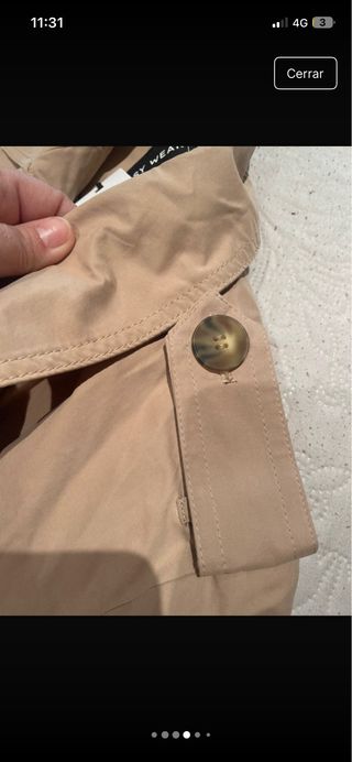 Gabardina larga beige Easy Wear mujer