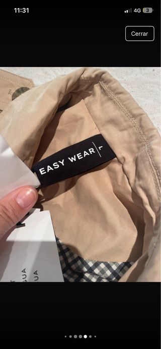 Gabardina larga beige Easy Wear mujer