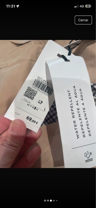 Gabardina larga beige Easy Wear mujer