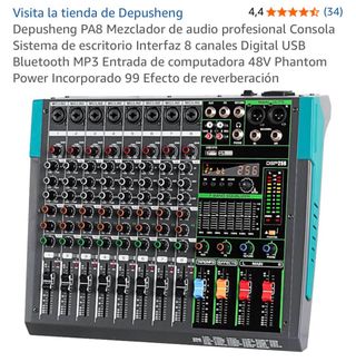 Mezclador Audio Depusheng PA8 8 Canales USB