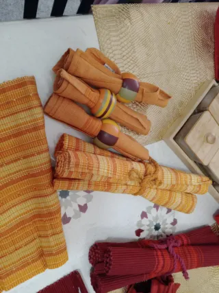 Salvamanteles individuales de tela y servilletas