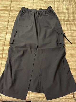 Falda Cargo Zara Negra Bolsillos Laterales