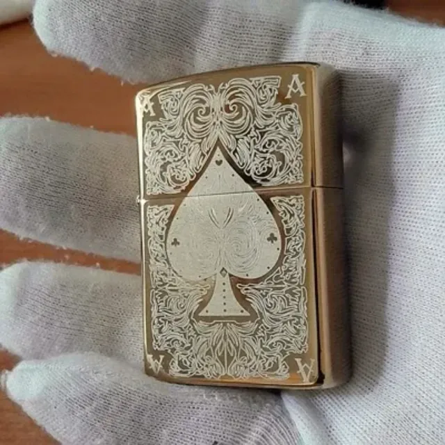 Zippo As De Picas A Doble Cara+Caja Madera Regalo