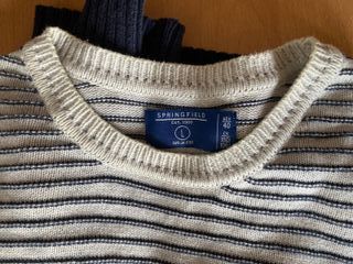 Jersey Springfield Talla L Rayas Azul/Blanco