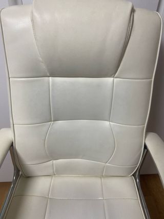Silla de escritorio piel blanca